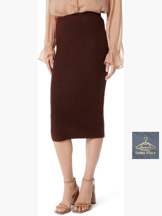Dresses & Skirts - Pull On Midi Knit Sweater Skirt High Rise Slim Fit